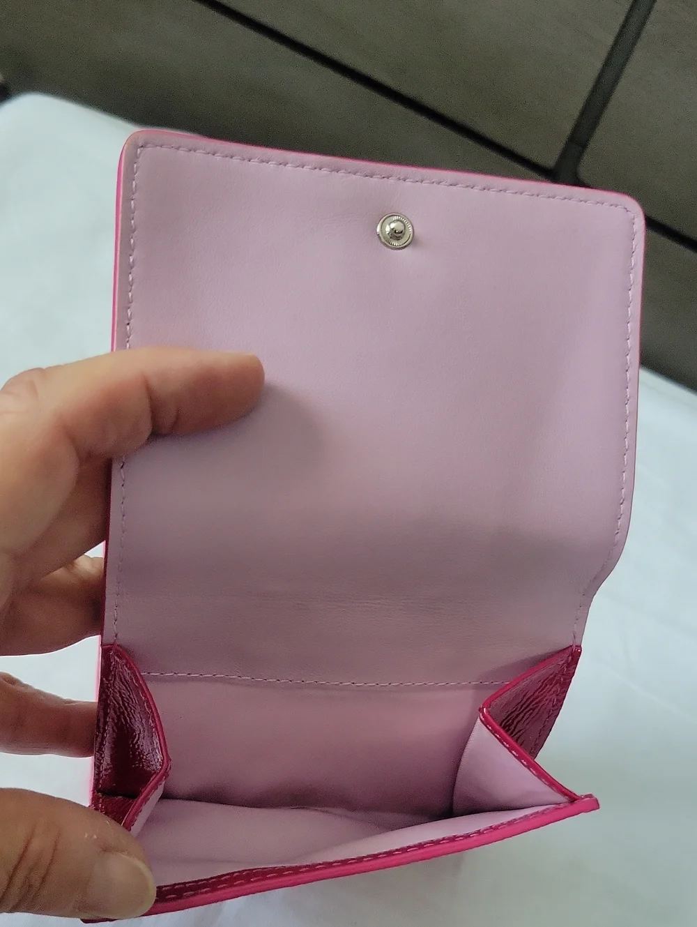 Coach Pink Patent Leather Small Wallet with Silver Turnlock